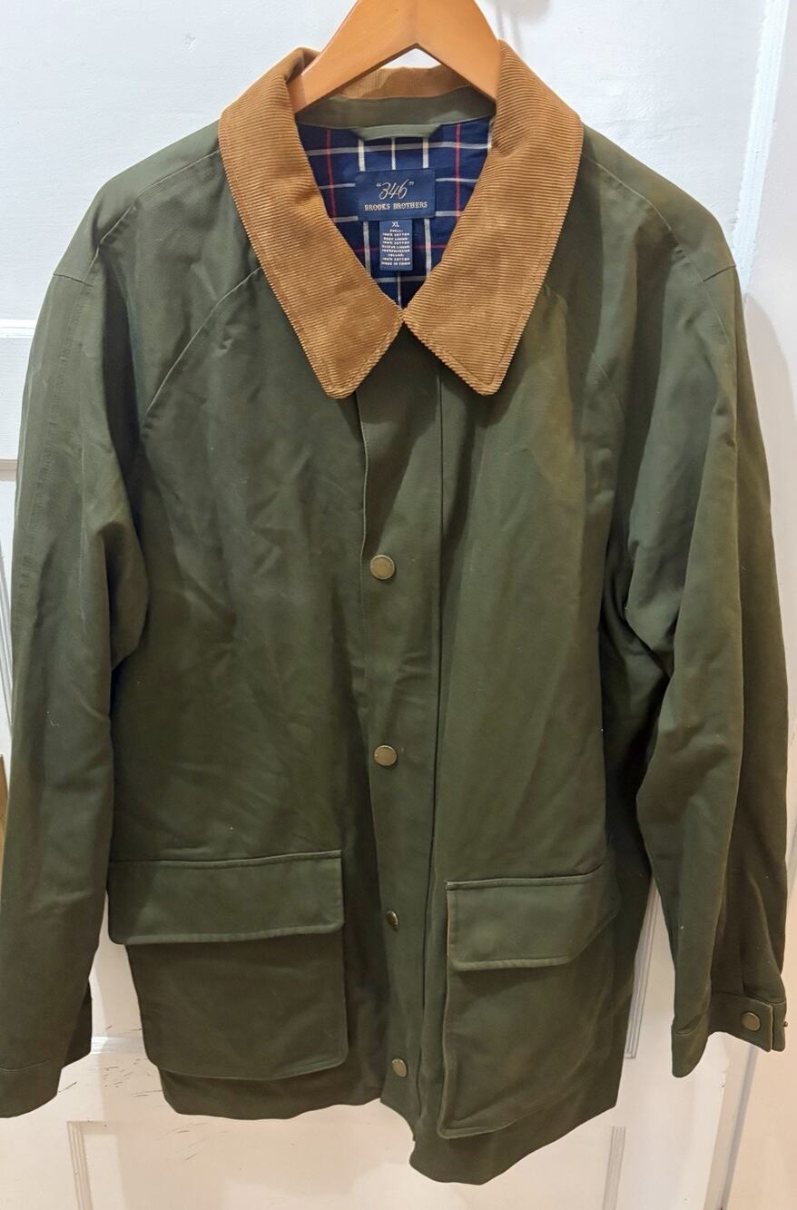 Z17 Brooks Brothers 346 Barn Jacket Men’s XL Corduroy Collar Lined Chore Coat
